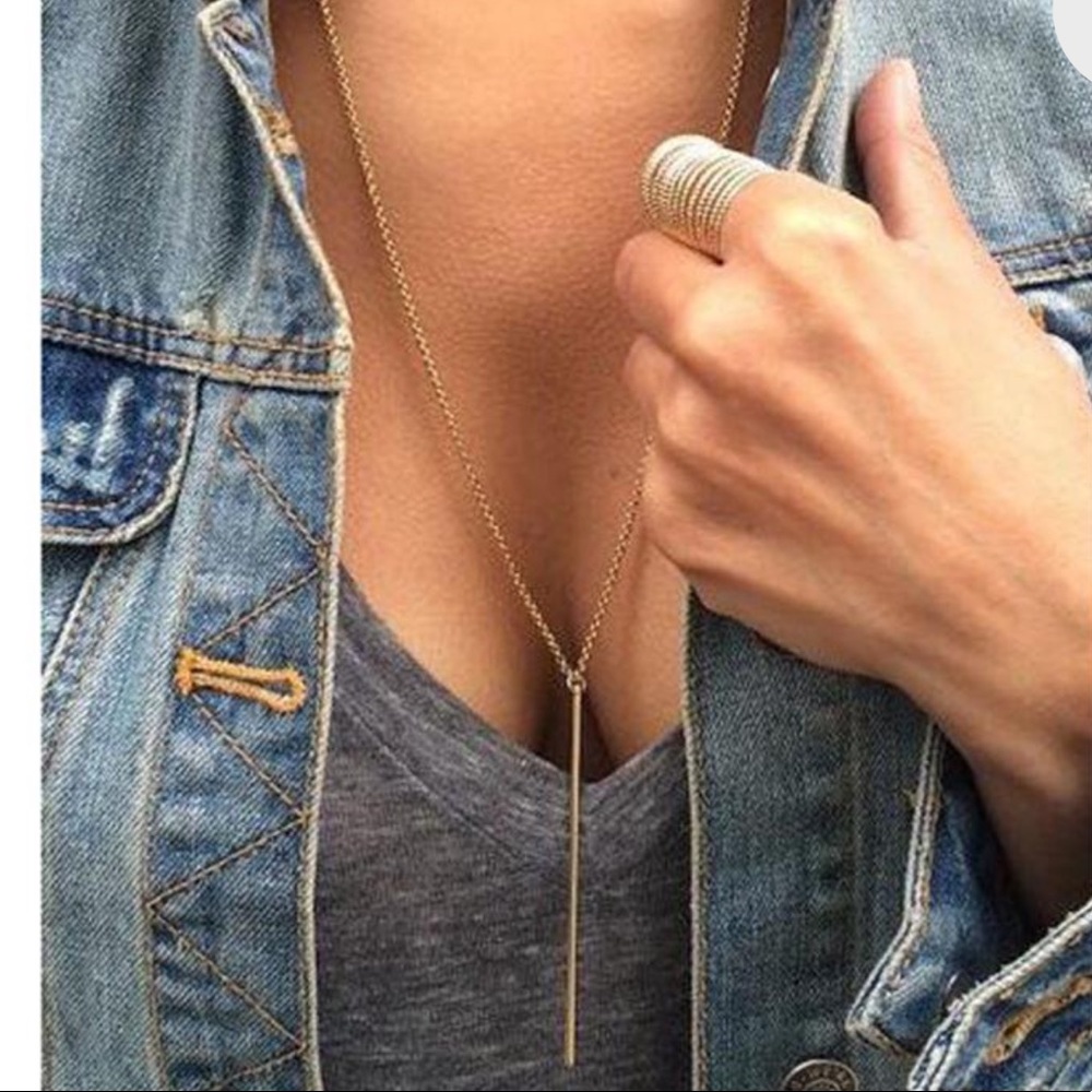 Silver Bar Necklace - Picture 2 of 3